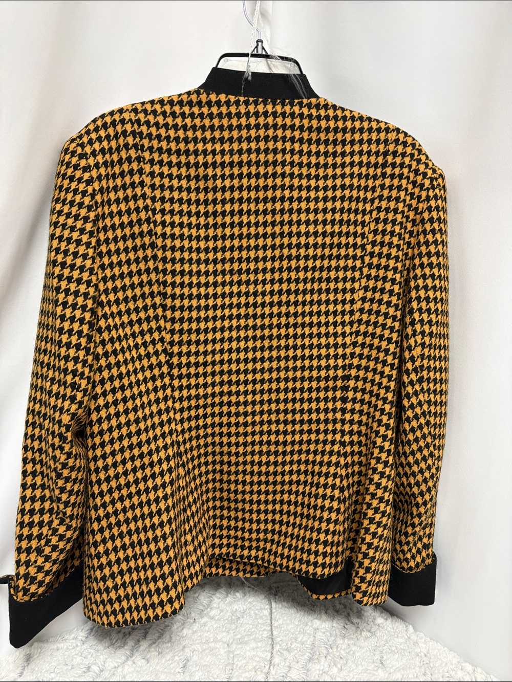 Dior Black & Mustard Houndstooth Double-Breasted Blazer - Picture 2 of 7